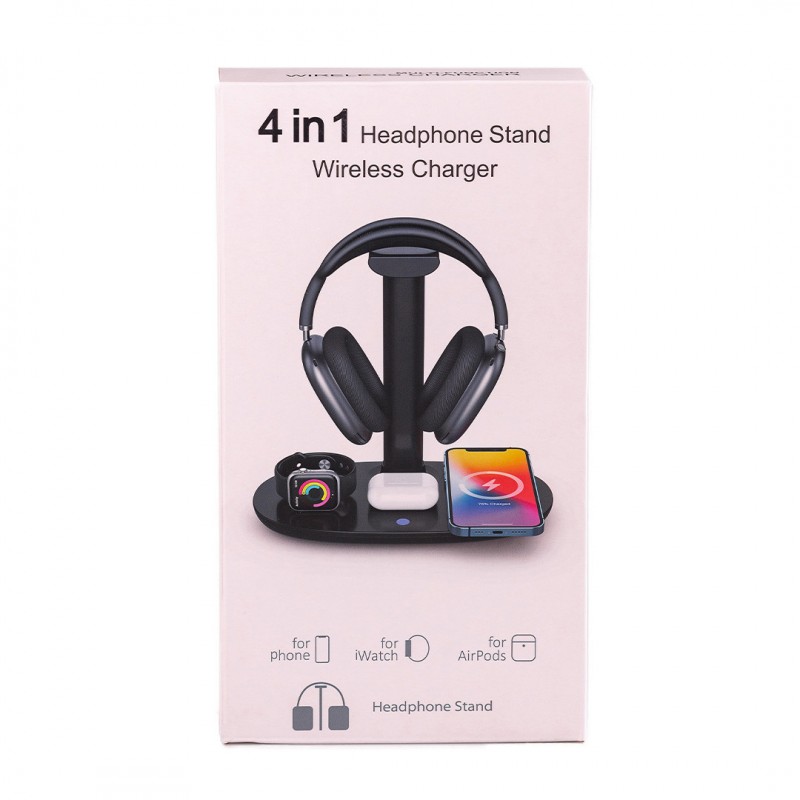 Бездротовий зарядний пристрій Senxin 4-in-1 Headphone Stand Wireless Charger док станція