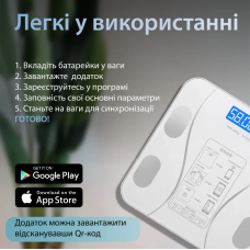Смарт-ваги Wear Fit QRFT-01 Bluetooth 180kg розумні ваги Білий