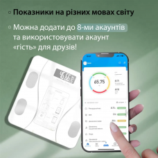 Смарт-ваги Wear Fit QRFT-01 Bluetooth 180kg розумні ваги Білий