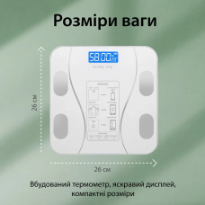 Смарт-ваги Wear Fit QRFT-01 Bluetooth 180kg розумні ваги Білий