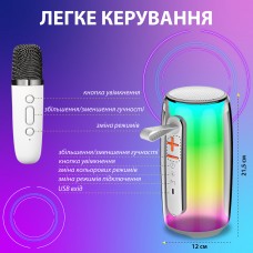 Портативна колонка з мікрофоном 10W блютуз колонка колонка для телефона Білий