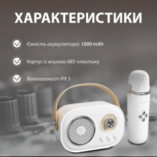 Колонка з мікрофоном блютуз акустика бездротова колонка для телефону Білий