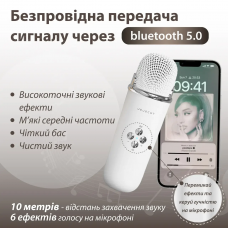 Колонка з мікрофоном блютуз акустика бездротова колонка для телефону Білий