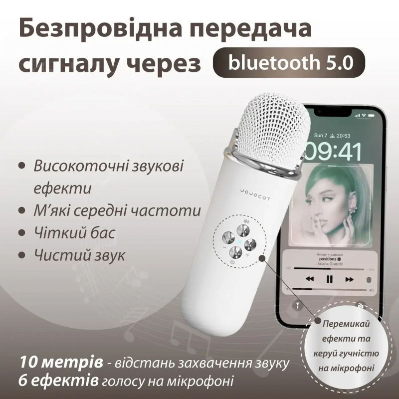 Колонка з мікрофоном блютуз акустика бездротова колонка для телефону Білий