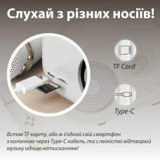 Колонка з мікрофоном блютуз акустика бездротова колонка для телефону Білий