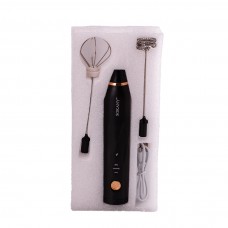 Спінювач молока Sokany SK-201A Hand Mixer USB 1200mAh White капучинатор для молока Чорний