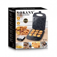 Мультипекар електричний для панкейків оладок Sokany на 9 штук 1400 Вт з дитячими формочками