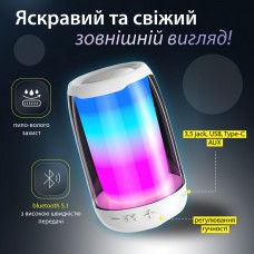 Портативна міні колонка для телефону бездротова акустика bluetooth колонка з мікрофоном Білий
