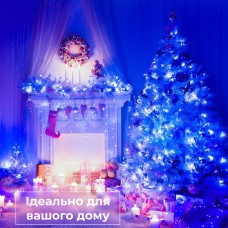 Гірлянда нитка світлодіодна GarlandoPro 100 LED 6м 8 режимов гірлянда новорічна Синій