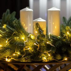 Гірлянда нитка світлодіодна GarlandoPro 100 LED 6м 8 режимов гірлянда новорічна Жовтий