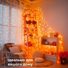 Гірлянда нитка світлодіодна GarlandoPro 100 LED 6м 8 режимов гірлянда новорічна Жовтий