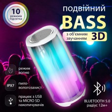 Портативна колонка 8 Вт с підсвічуванням і USB колонка в машину колонка для телефона Білий