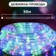 Гірлянда вулична стрічка світлодіодна Дюралайт 900 LED 50м морозостійка прозорий дріт Мультиколор