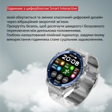 Смарт годинник чоловічі водонепроникні розумні годинники з nfc годинник для вимірювання тиску Сірий