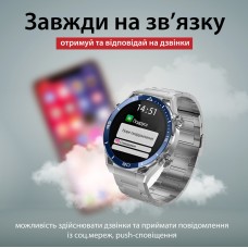 Смарт годинник чоловічі водонепроникні розумні годинники з nfc годинник для вимірювання тиску Сірий