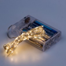 Гірлянда світлодіодна на батарейках GarlandoPro 50LED 5м мідний провід гірлянди роса Жовтий
