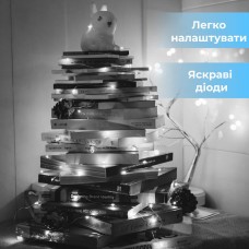 Гірлянда світлодіодна на батарейках GarlandoPro 100LED 10 метрів мідний дріт світлодіодна гірлянда Білий