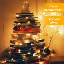 Гірлянда світлодіодна на батарейках GarlandoPro 100LED 10 метрів мідний дріт світлодіодна гірлянда Жовтий