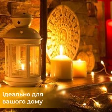Гірлянда світлодіодна на батарейках GarlandoPro 100LED 10 метрів мідний дріт світлодіодна гірлянда Жовтий