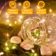 Гірлянда світлодіодна на батарейках GarlandoPro 100LED 10 метрів мідний дріт світлодіодна гірлянда Жовтий