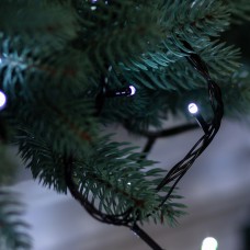 Гірлянда нитка 6м на 100 LED лампочок світлодіодна чорний провід 8 режимів роботи Білий