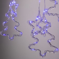 Гірлянда штора світлодіодна GarlandoPro зірка та ялинка 120LED 3х0,9 м 8 режимів Синій