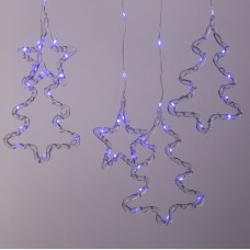 Гірлянда штора світлодіодна GarlandoPro зірка та ялинка 120LED 3х0,9 м 8 режимів Синій