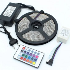Стрічка світлодіодна з пультом GarlandoPro RGB 5050 водостійка 300 LED 5m led лента