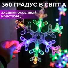 Гірлянда світлодіодна штора GarlandoPro сніжинка і зірка 12 фігур ED 3х1м гірлянда зірка