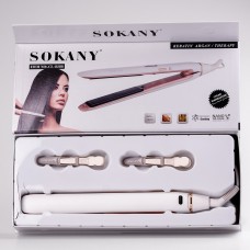 Випрямляч для волосся до 230 градусів Sokany щипці для випрямлення волосся з дисплеєм Білий