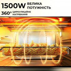 Електропіч настільна 1500 Вт 35 л духова шафа електрична настільна Sokany