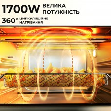 Духовка електрична настільна з конвекцією Sokany електропіч на 50 л Вт електродуховка для дому 1700 Вт