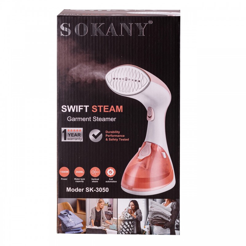 Відпарювач ручний Sokany SK-3050 Swift Steam 1500W 260ml паровідпарювач