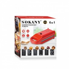 Мультипекарь 6 в 1 Sokany для вафель • пончиків дончиків • яєчного тарта • попкейка • мадленок • чуррос