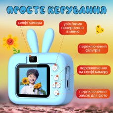 Фотоапарат дитячий міні акумуляторний з USB, цифрова фотокамера Блакитний
