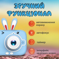 Фотоапарат дитячий міні акумуляторний з USB, цифрова фотокамера Блакитний