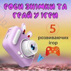 Фотоапарат дитячий міні акумуляторний з USB, цифрова фотокамера Фіолетовий