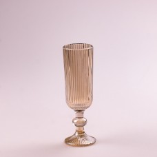Келихи під шампанське високi келихи рифлені з товстого скла 6 штук Tea Color