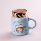 Кухоль керамічний Creative Show Ceramics Cup Cute Girl 420ml кухоль для чаю з кришкою Блакитний
