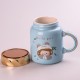 Кухоль керамічний Creative Show Ceramics Cup Cute Girl 420ml кухоль для чаю з кришкою Блакитний