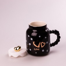 Кухоль керамічний Creative Show Ceramic Cup 400мл з кришкою чашка з кришкою