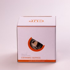 Кухоль керамічний Creative Show Ceramic Cup 400мл з кришкою чашка з кришкою Біла з чорними сердечками