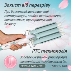 Автоматична плойка щипці для завивки волосся стайлер для локонів потрійна плойка 90 Вт