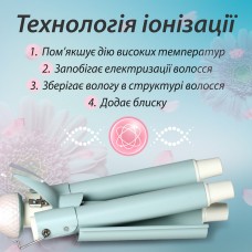 Автоматична плойка щипці для завивки волосся стайлер для локонів потрійна плойка 90 Вт