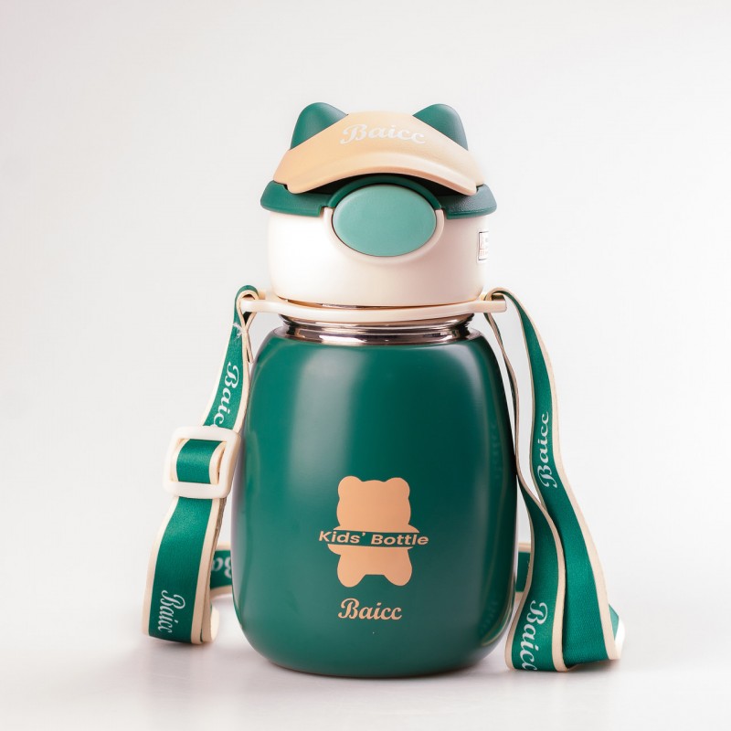 Термос дитячий з поїльником Baicc Kids Bottle 500ml термос із трубочкою для дітей Зелений