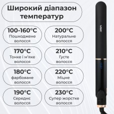 Випрямляч для волосся керамічний з РК дисплеєм, стайлер для вирівнювання волосся та завивки