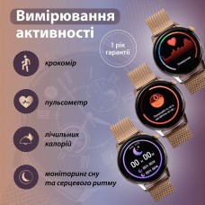 Жіночий смарт годинник з металевим браслетом сенсорний годинник розумний годинник з nfc Золотий