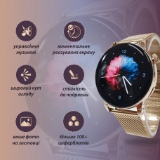 Жіночий смарт годинник з металевим браслетом сенсорний годинник розумний годинник з nfc Золотий