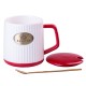 Чашка керамічна TS Kitchen HP-403 Fashion 400мл з кришкою і ложкою Червоний