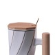 Кухоль керамічний Bamboo 350мл з бамбуковою кришкою та ложкою